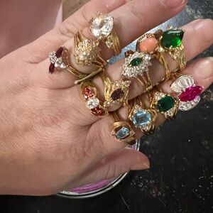 Elegant Gold and silver tone rings with different gemstones ,CZ , colors 15$each
